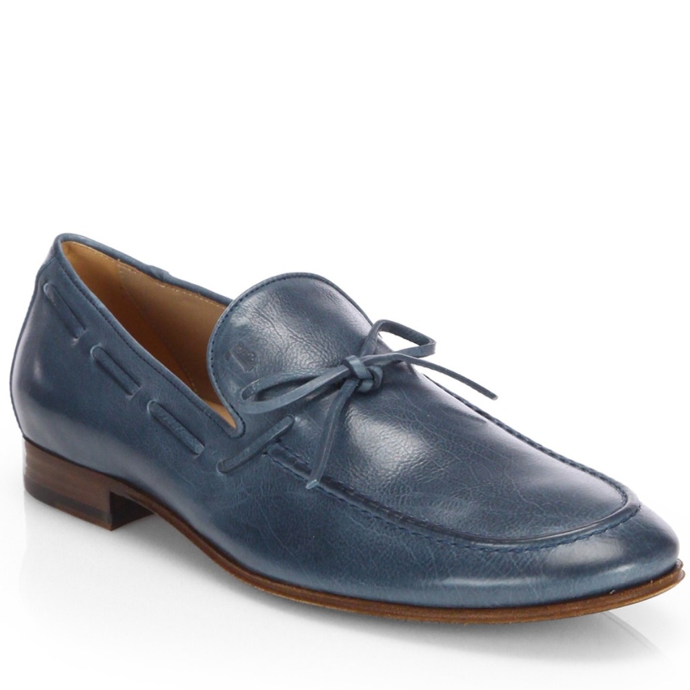 Tod’s Men’s Leather Tie Loafers Sz 5.5(Tod)/6.5US
